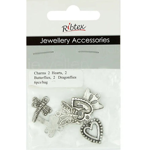 Heart, Butterfly and Dragonfly Charms